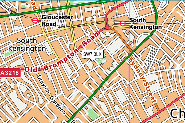 SW7 3LX map - OS VectorMap District (Ordnance Survey)