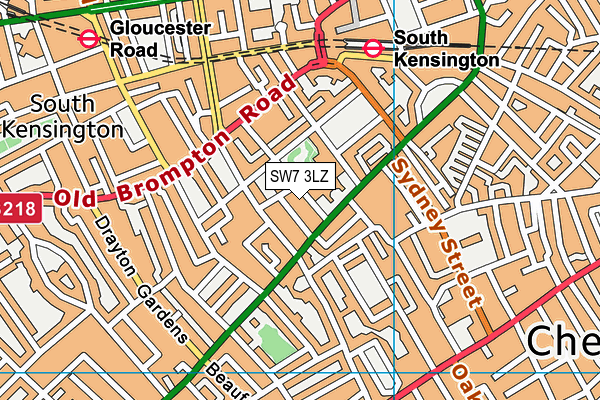 SW7 3LZ map - OS VectorMap District (Ordnance Survey)