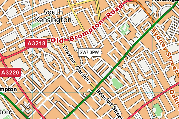 SW7 3PW map - OS VectorMap District (Ordnance Survey)