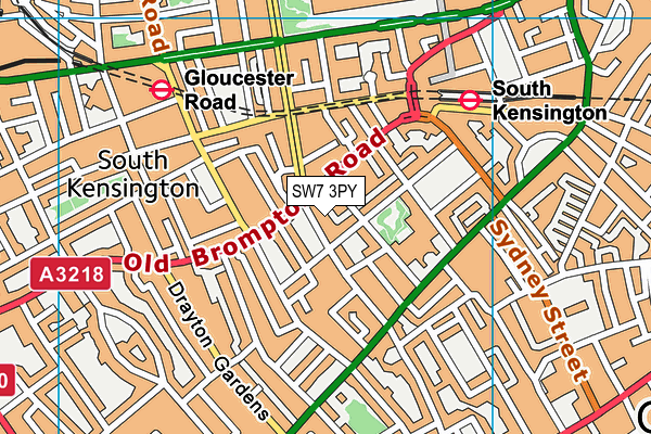 SW7 3PY map - OS VectorMap District (Ordnance Survey)