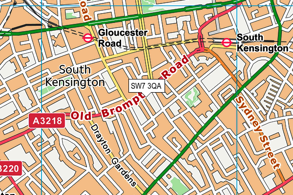 SW7 3QA map - OS VectorMap District (Ordnance Survey)