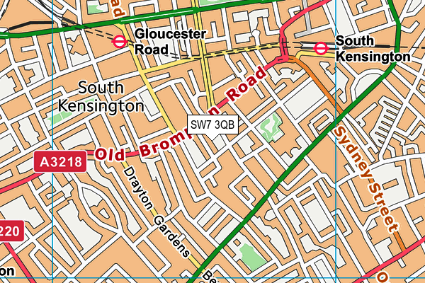 SW7 3QB map - OS VectorMap District (Ordnance Survey)