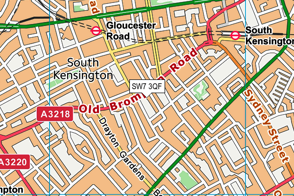 SW7 3QF map - OS VectorMap District (Ordnance Survey)