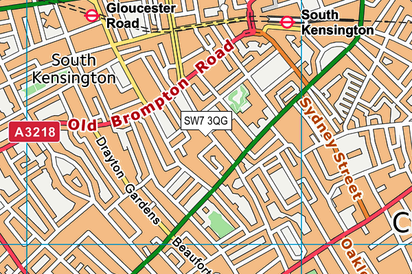 SW7 3QG map - OS VectorMap District (Ordnance Survey)