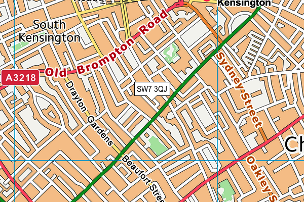 SW7 3QJ map - OS VectorMap District (Ordnance Survey)