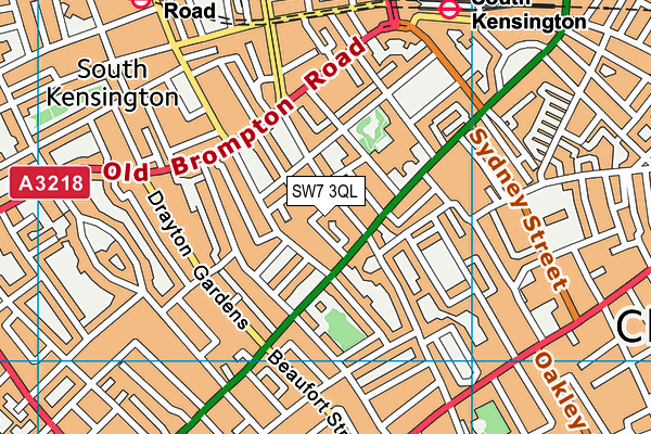 SW7 3QL map - OS VectorMap District (Ordnance Survey)