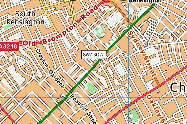 SW7 3QW map - OS VectorMap District (Ordnance Survey)