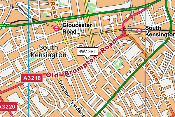 SW7 3RD map - OS VectorMap District (Ordnance Survey)