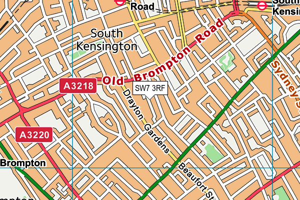 SW7 3RF map - OS VectorMap District (Ordnance Survey)