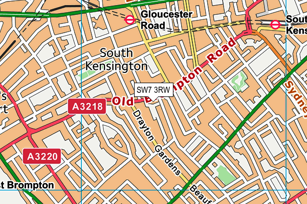 SW7 3RW map - OS VectorMap District (Ordnance Survey)