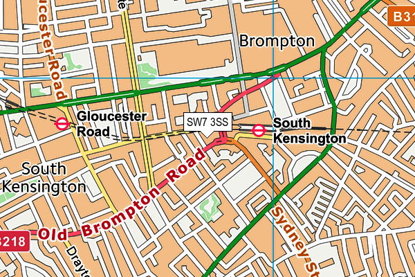 SW7 3SS map - OS VectorMap District (Ordnance Survey)