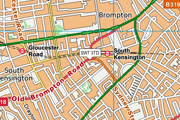 SW7 3TD map - OS VectorMap District (Ordnance Survey)