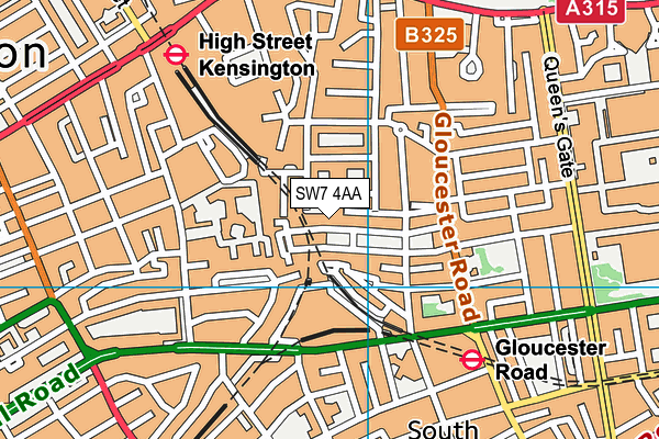 SW7 4AA map - OS VectorMap District (Ordnance Survey)