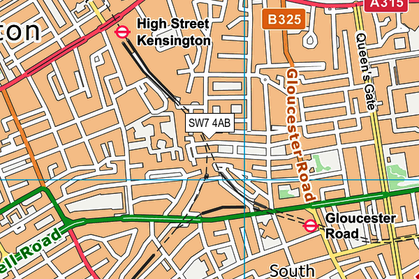 SW7 4AB map - OS VectorMap District (Ordnance Survey)