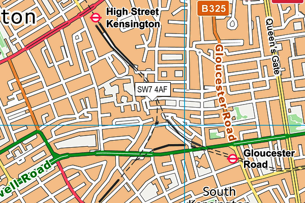 SW7 4AF map - OS VectorMap District (Ordnance Survey)