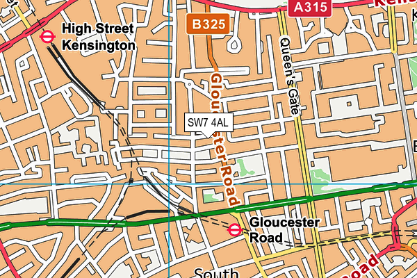 SW7 4AL map - OS VectorMap District (Ordnance Survey)