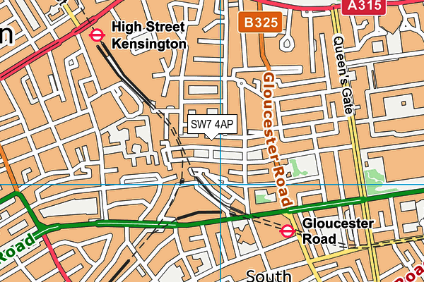 SW7 4AP map - OS VectorMap District (Ordnance Survey)