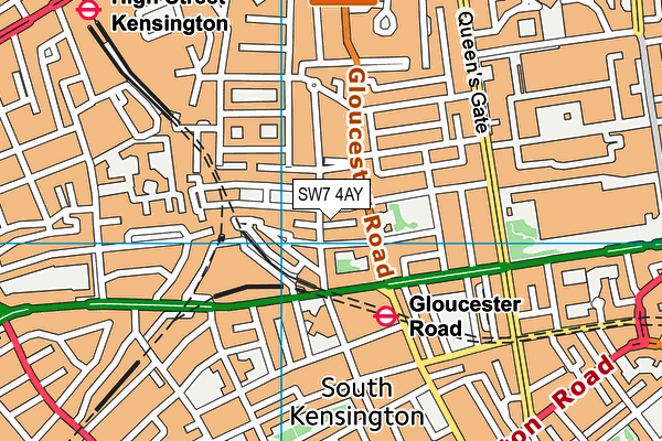 SW7 4AY map - OS VectorMap District (Ordnance Survey)