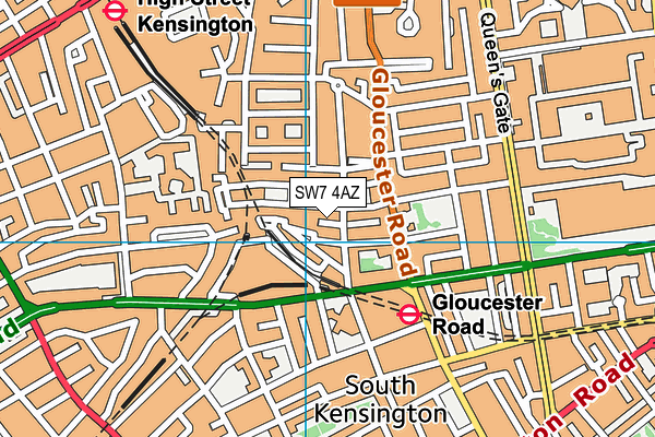 SW7 4AZ map - OS VectorMap District (Ordnance Survey)