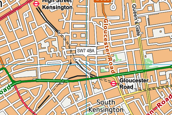 SW7 4BA map - OS VectorMap District (Ordnance Survey)