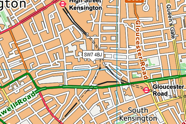 SW7 4BJ map - OS VectorMap District (Ordnance Survey)