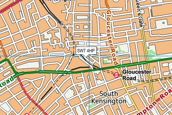 SW7 4HP map - OS VectorMap District (Ordnance Survey)