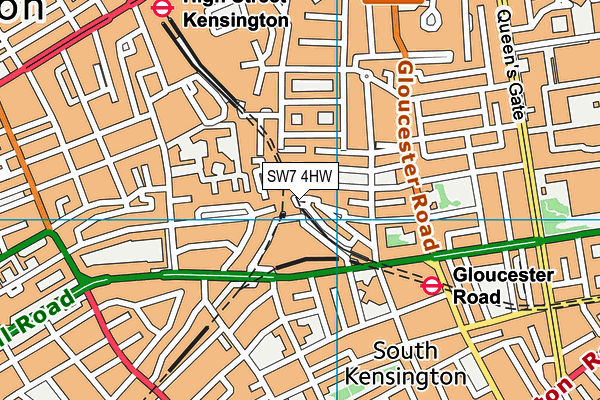 SW7 4HW map - OS VectorMap District (Ordnance Survey)