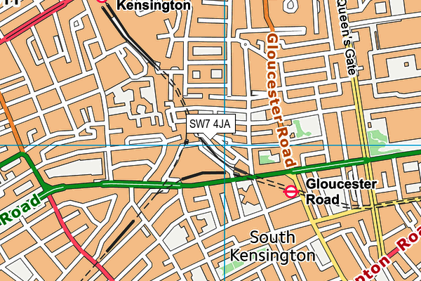 SW7 4JA map - OS VectorMap District (Ordnance Survey)