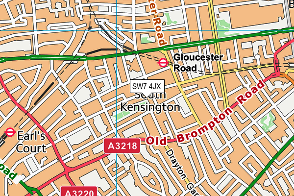 SW7 4JX map - OS VectorMap District (Ordnance Survey)