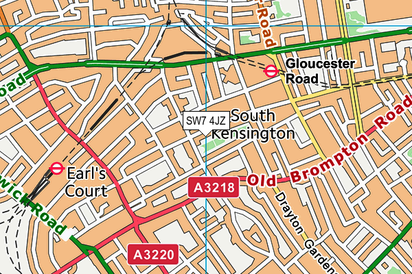 SW7 4JZ map - OS VectorMap District (Ordnance Survey)