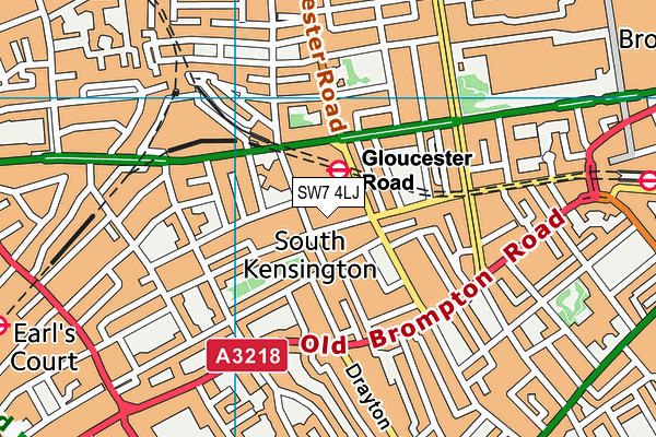 SW7 4LJ map - OS VectorMap District (Ordnance Survey)