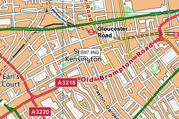 SW7 4NG map - OS VectorMap District (Ordnance Survey)