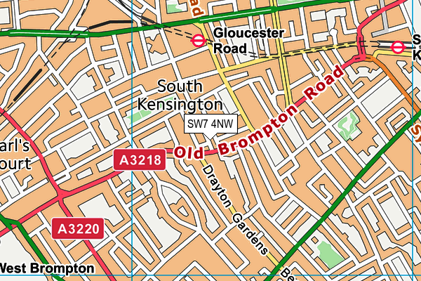 SW7 4NW map - OS VectorMap District (Ordnance Survey)