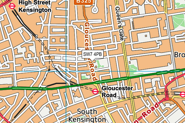 SW7 4PB map - OS VectorMap District (Ordnance Survey)