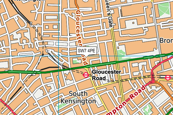 SW7 4PE map - OS VectorMap District (Ordnance Survey)