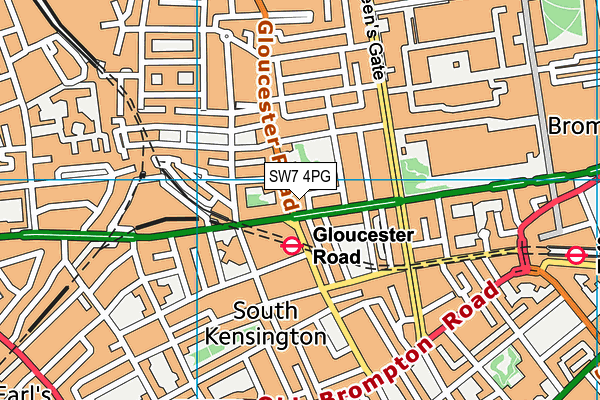 SW7 4PG map - OS VectorMap District (Ordnance Survey)