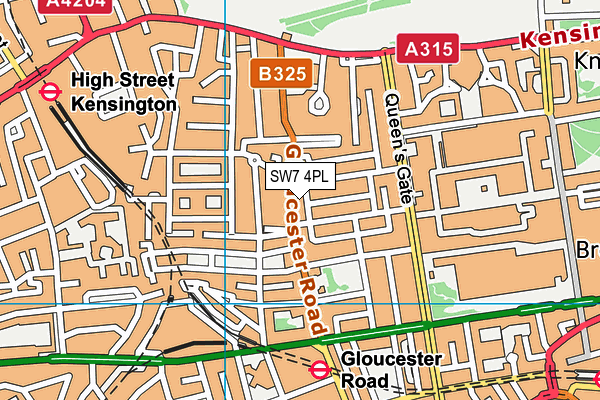 SW7 4PL map - OS VectorMap District (Ordnance Survey)