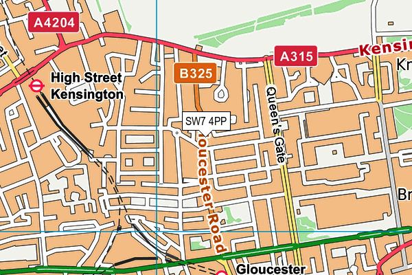 SW7 4PP map - OS VectorMap District (Ordnance Survey)