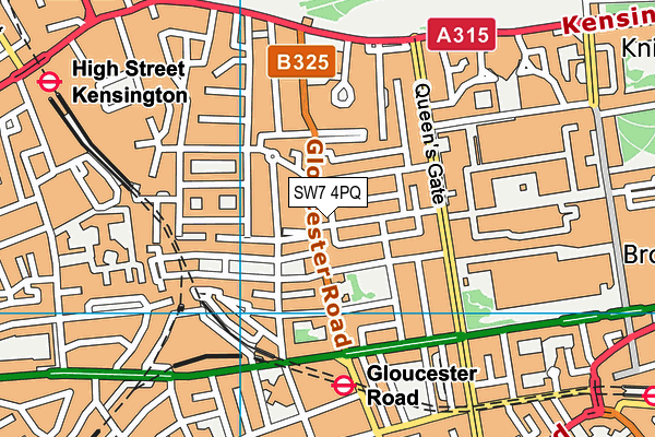 SW7 4PQ map - OS VectorMap District (Ordnance Survey)