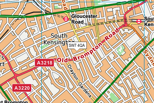 SW7 4QA map - OS VectorMap District (Ordnance Survey)