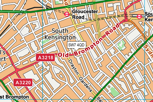 SW7 4QD map - OS VectorMap District (Ordnance Survey)