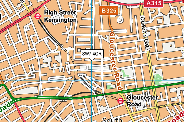 SW7 4QR map - OS VectorMap District (Ordnance Survey)