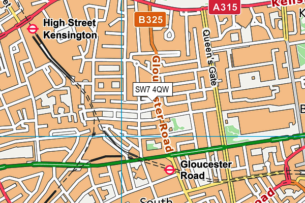 SW7 4QW map - OS VectorMap District (Ordnance Survey)