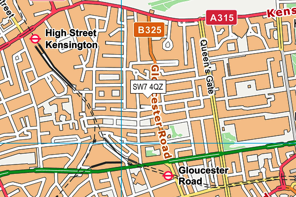 SW7 4QZ map - OS VectorMap District (Ordnance Survey)