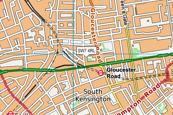 SW7 4RL map - OS VectorMap District (Ordnance Survey)