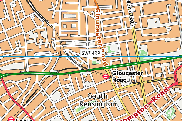 SW7 4RP map - OS VectorMap District (Ordnance Survey)