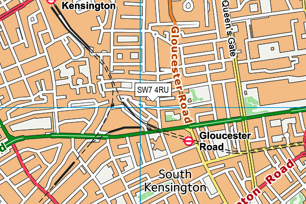 SW7 4RU map - OS VectorMap District (Ordnance Survey)