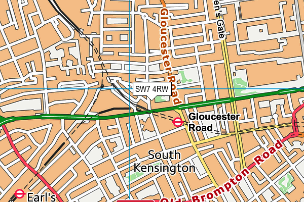 SW7 4RW map - OS VectorMap District (Ordnance Survey)