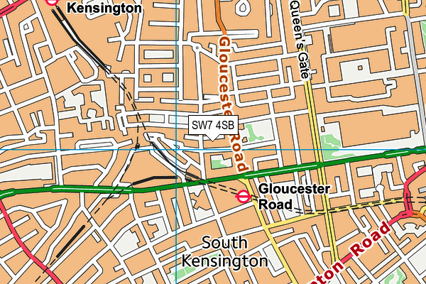 SW7 4SB map - OS VectorMap District (Ordnance Survey)