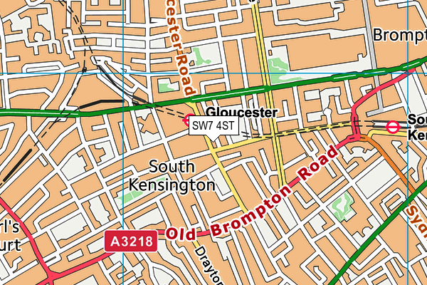 SW7 4ST map - OS VectorMap District (Ordnance Survey)